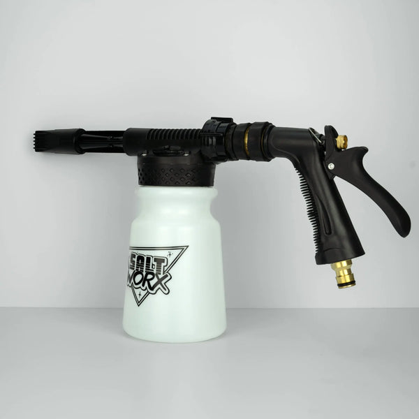 Saltworx Garden Hose Foam Gun — Brass Fittings, 5-Setting Dial Saltworx