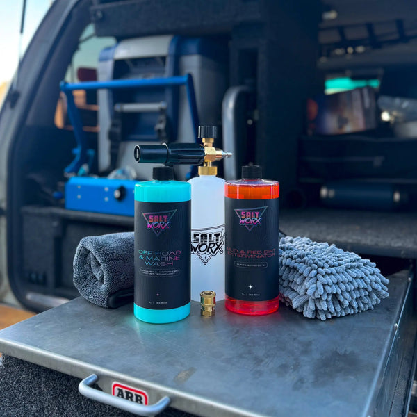 Off-Road Wash Kit — Pressure Washer Foam Cannon + 4WD Beach & Bush Cleaning Kit Saltworx