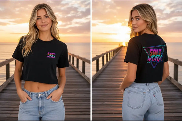 Saltworx Girls Relaxed Crop T-Shirt | Oversized Coastal Tee Australia Saltworx Australia