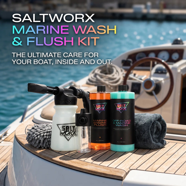 Marine Wash & Flush Kit - Complete 6-Piece Boat & PWC Care Kit | Saltworx Australia Saltworx